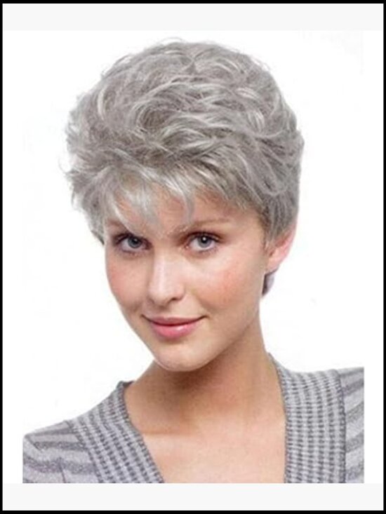 Pixie Cut Short Layered Curly Heat Resistant Synthetic Wig with Bangs for Daily main image 5